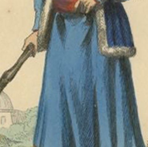 Antique Print of a Persian Man in Traditional Clothing and with a Dagger, 1843, close-up 2