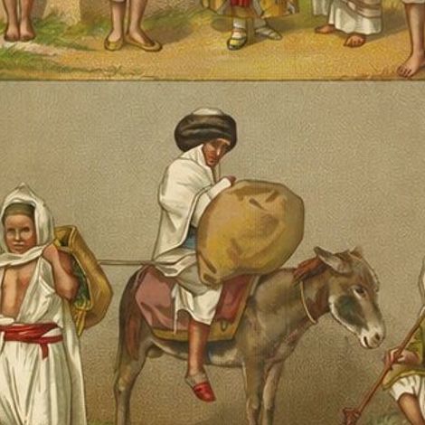 North African Daily Life & Costumes, Racinet Afrique Plates, Set of 3, 1888, close-up 1