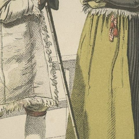 Antique Costume Print of Leksand in Sweden, c.1864, close-up 3