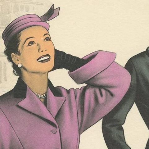 Vintage Fashion Print 'Pl. 16521' Published in Le Tailleur Moderne, 1954, close-up 1