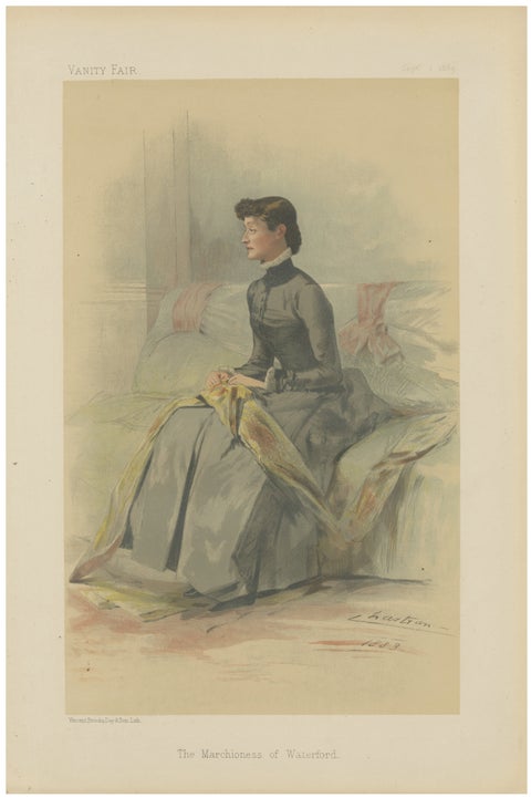 Elegant Victorian Lady Portrait, Vanity Fair Marchioness of Waterford 1883