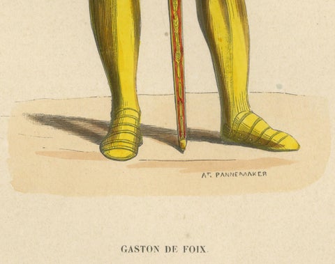 Noble Bearing: Gaston de Foix as Illustrated in 'Costume du Moyen Âge', 1847, close-up 1