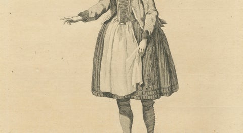 Country Woman near Nuremberg, Germany, Antique Costume Engraving, c.1795, close-up 2