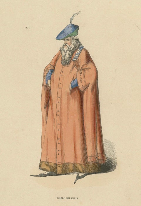The Stature of a Milanese Noble: An Lithographic Artistic Depiction, 1847, close-up 4