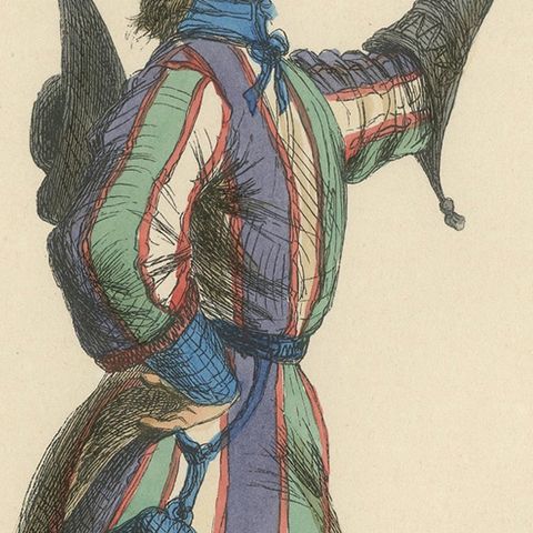 The Noble Sport: A German Falconer in 'Costume du Moyen Âge, 1847, close-up 6