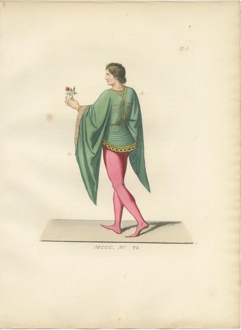 French Youth, Italian Nobleman and Noblewoman in Renaissance Costume, 1845 Print, view 4