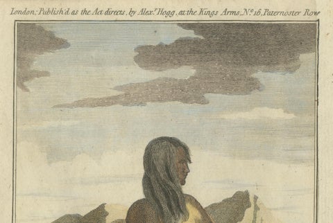 Californian Woman in Deerskin Dress, Indigenous Portrait, Engraving 1780, close-up 2