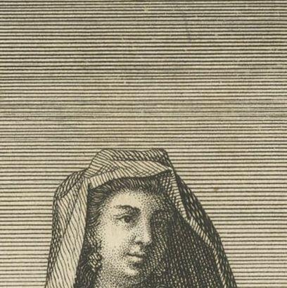 Engraving of a Costume of the Muslim Women in the Mogol or Mughal Empire, 1731, close-up 2