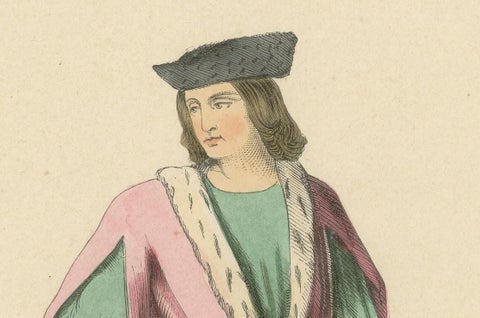 Elegance at the Court of Louis XII: A French Noble's Poise, 1847, close-up 3