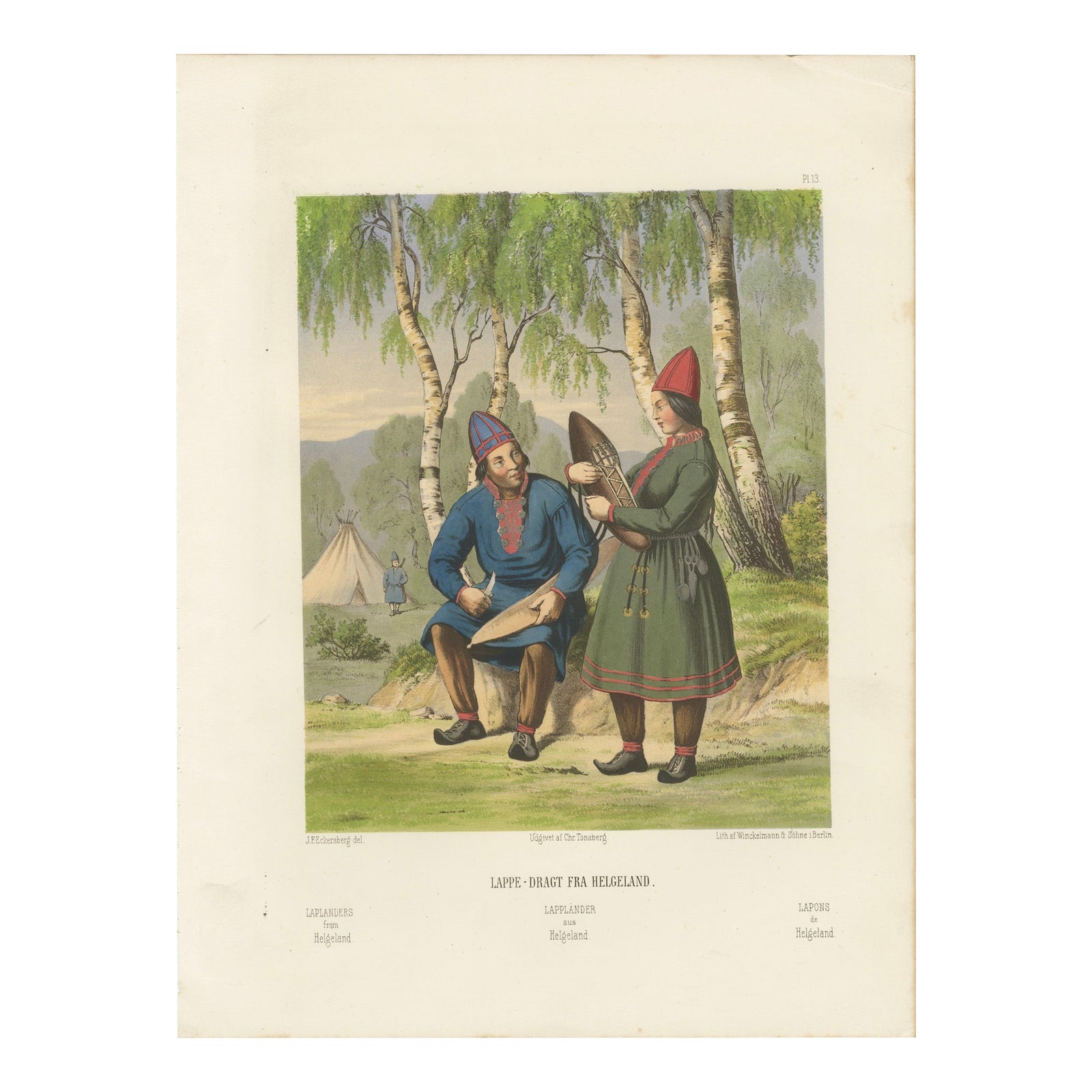Sámi (Laplander) Costumes from Northern Norway, Helgeland Region, c.1860