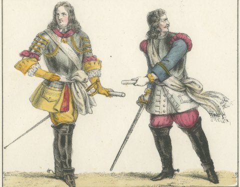 Marshals Villars and Turenne with Louis XVI and Marie Antoinette, 1842, close-up 1