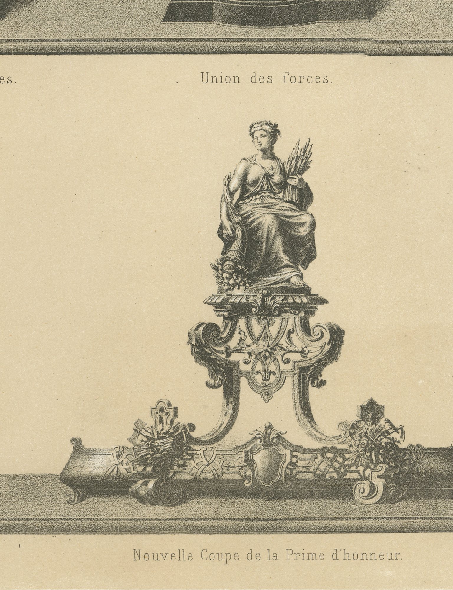 French Agricultural Show Trophies, Antique Silverware Print, 1873, view 5