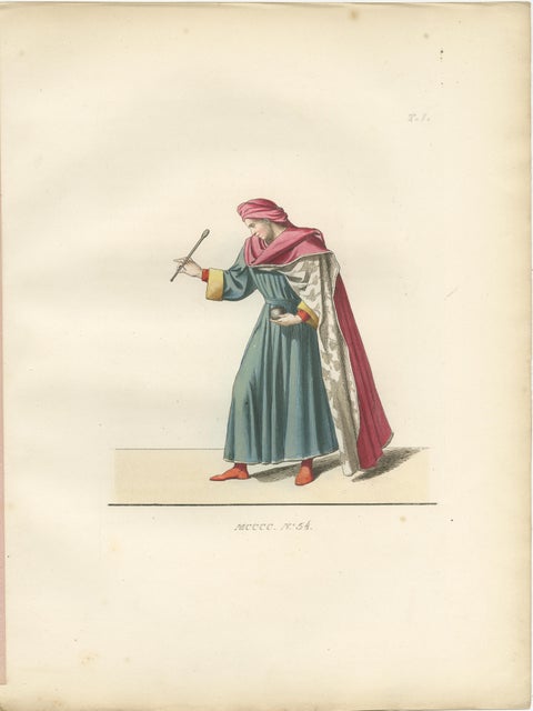 Young Sienese, Noblewoman, and Apothecary in Medieval Italian Dress - 1845, view 4