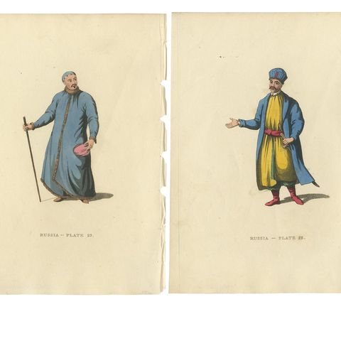 Ethnic Tapestry of 19th Century Russia: A Visual Anthology of Traditional Attire, close-up 1