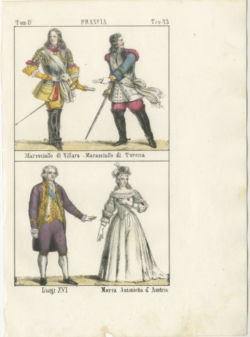 Marshals Villars and Turenne with Louis XVI and Marie Antoinette, 1842, view 2