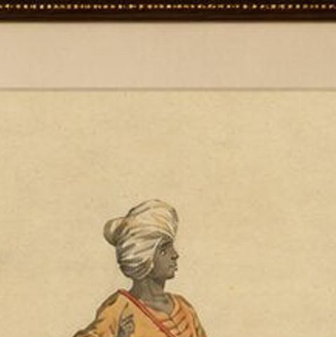 Habit of an Ethiopian, Early Ethnographic Costume Engraving, 1749, close-up 6