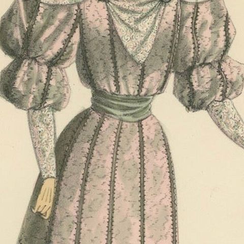 A Lithograph of Fashion Elegance at the Exposition Universelle, 1889, close-up 6