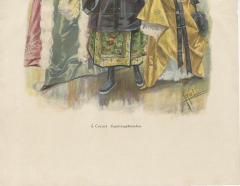 Oriental Carnival Costume Scene, “Faschingsfreuden” by Edward Cucuel, c. 1900, close-up 1