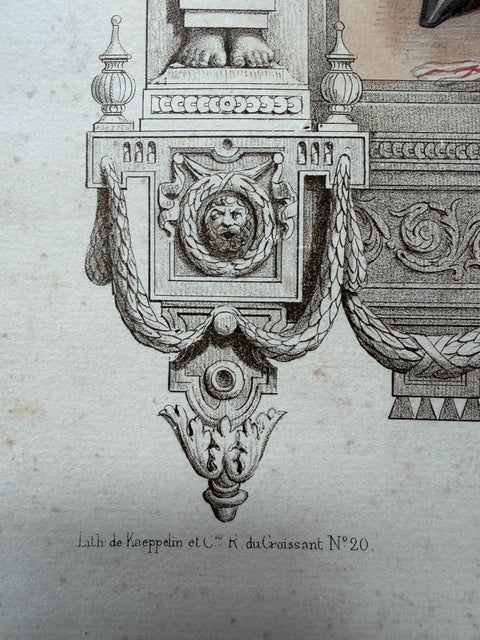 French Directoire Costume Lithograph, Under the Directory 1797, Published 1847, view 9