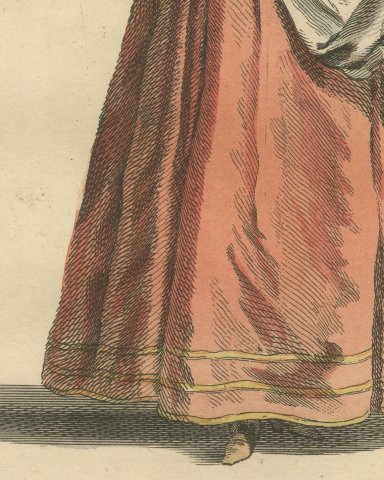 Lady of the Lower Palatinate in Red Gown and Ruff, Costume of 1643, 1757, close-up 3
