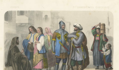 Moldavian and Circassian Costumes, Peoples of the Danubian Provinces, c.1845, close-up 6