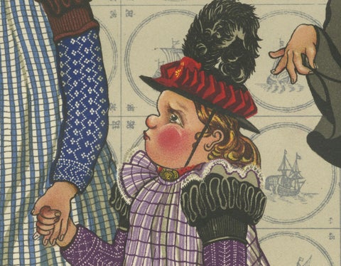 Charming Sunday Dress of Huizen Children, Late 19th-Century Dutch Costume, close-up 2
