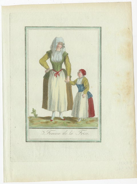 Antique Costume Print of the Province of Friesland in The Netherlands, c.1797, view 2