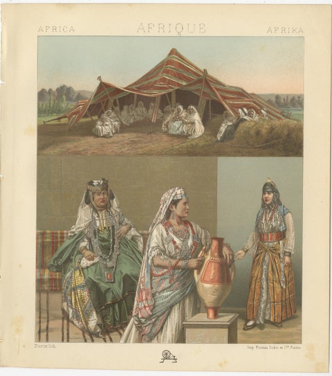 North African Daily Life & Costumes, Racinet Afrique Plates, Set of 3, 1888, view 4