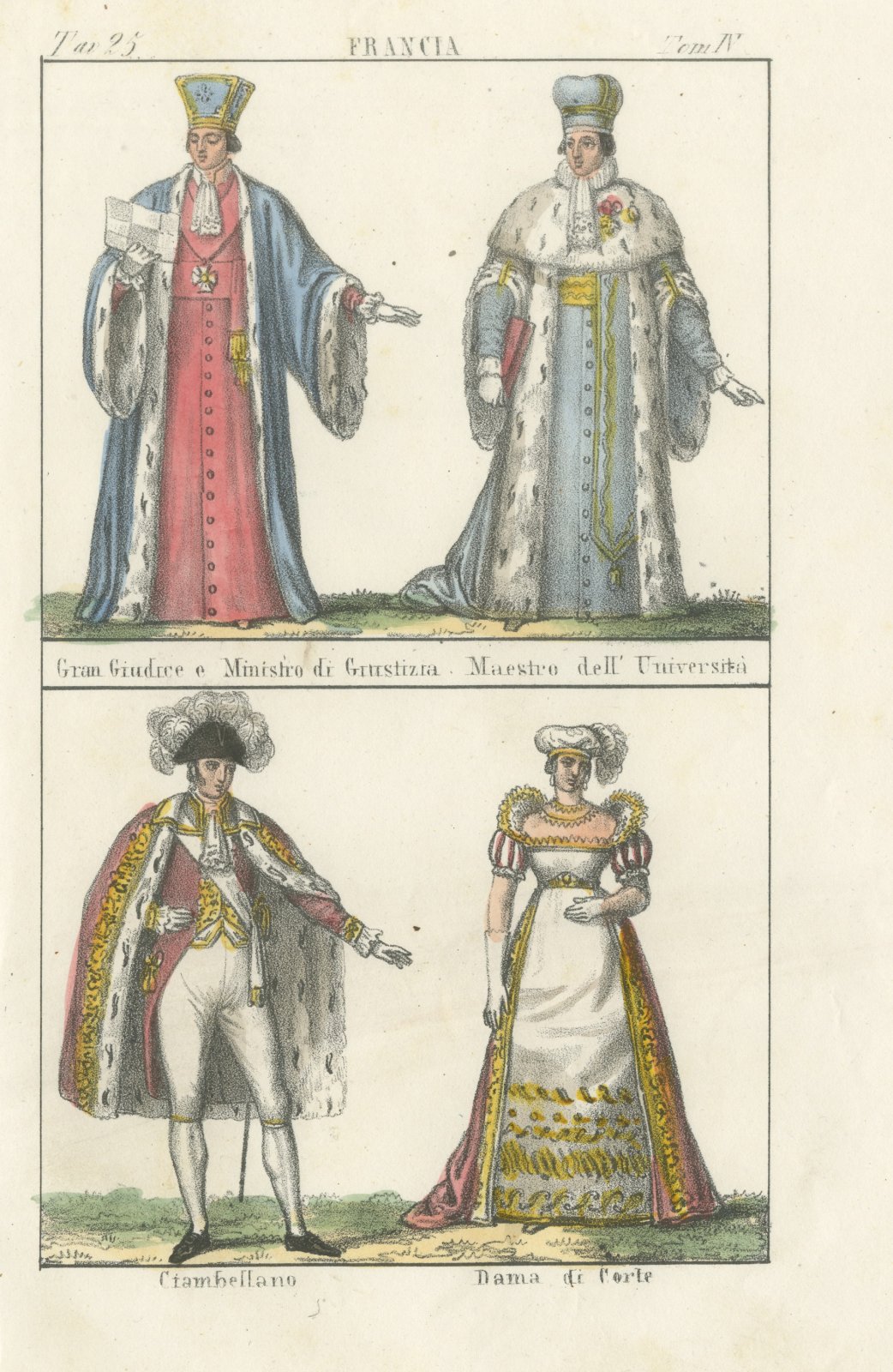 French Court Dress, Grand Judge, Master of the University and Court Lady, 1842
