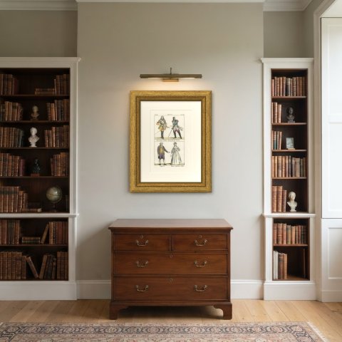 Marshals Villars and Turenne with Louis XVI and Marie Antoinette, 1842, shown framed in a room