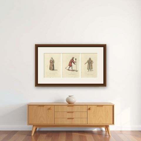 Traditional Attire of the Ostiak: A Glimpse into 19th Century Siberian Culture, shown framed on a wall