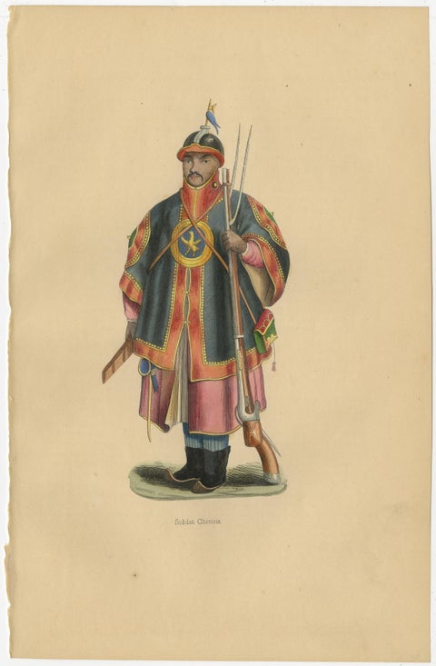 Chinese Cultural Figures in 1844 Wahlen Lithographs of Dress and Traditions, view 5