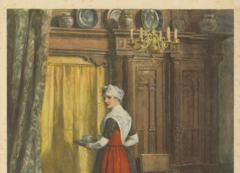 Amsterdam Orphan Girl in Traditional Costume, Print by N. van der Waay, 1923, close-up 1