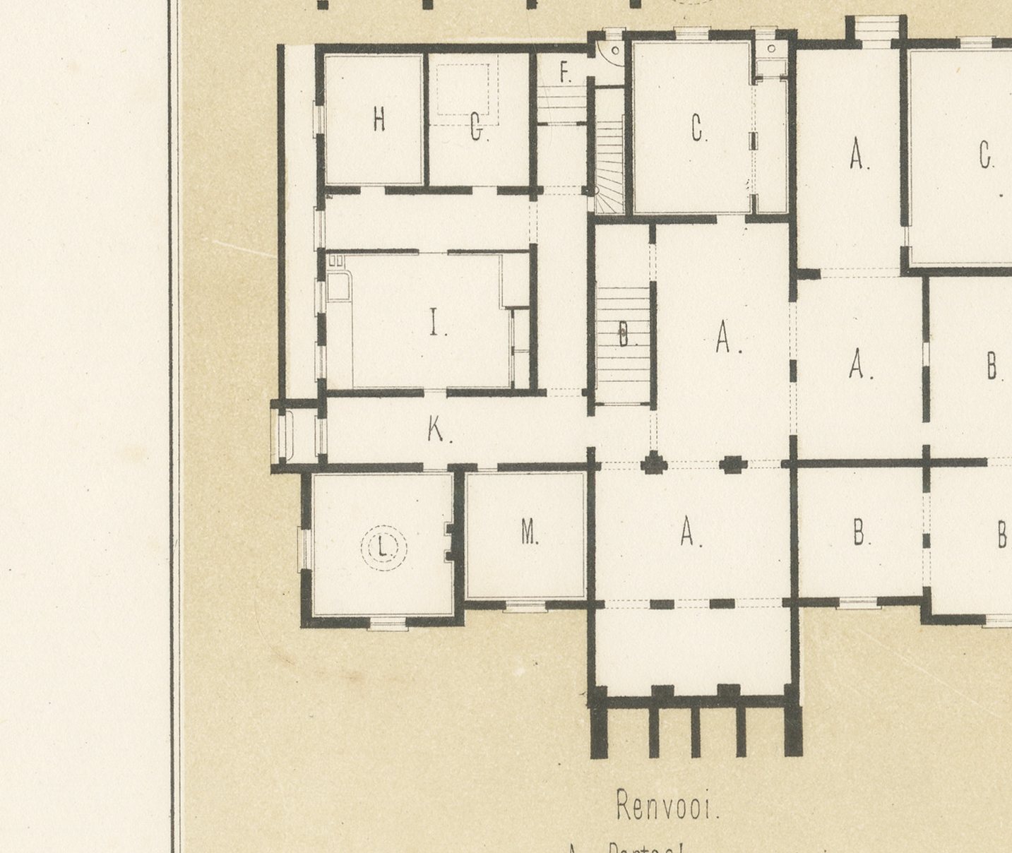 Ultrajectum Office Building, Zeist, Dutch Architecture Print, Leliman, 1865-1866, view 5