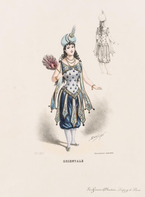 Antique Fashion Print, Lady in Oriental Costume by G. Donjean, c.1870, view 5