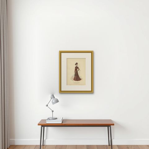 Antique Fashion Print Published by La Mode Illustrée 'No. 40 - 1899', shown framed on a wall