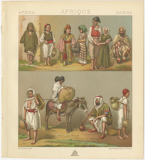 North African Daily Life & Costumes, Racinet Afrique Plates, Set of 3, 1888, view 3
