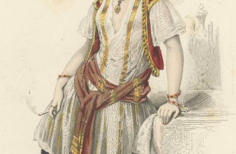 lgeria Moorish Woman, Hand-Colored Costume Lithograph, 1853, close-up 4