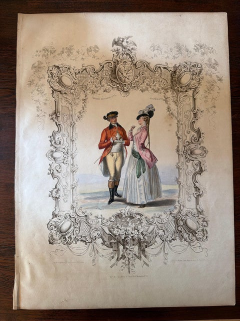 Louis XVI French Rococo Court Costume Lithograph, 1775, Published 1847, view 5