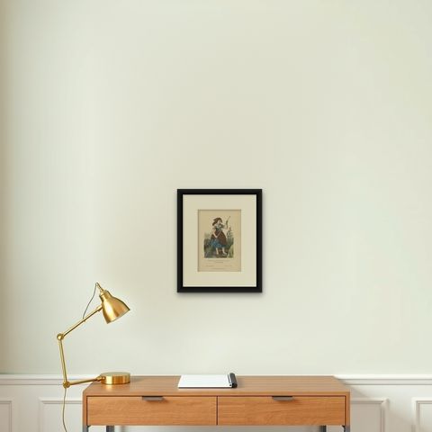 Antique Costume Print of a Peasant Girl from Spreewald in Germany, C.1880, shown framed on a wall