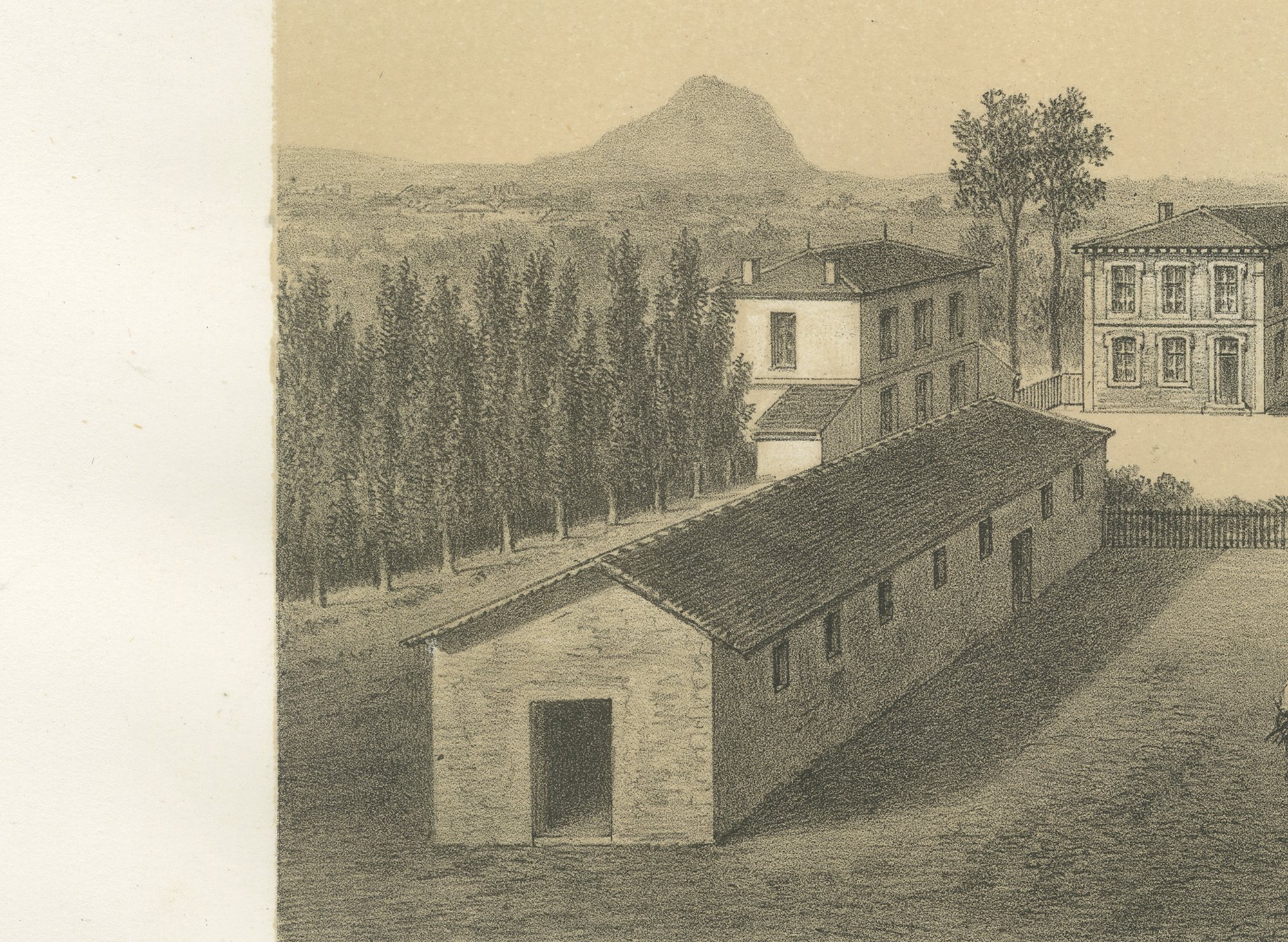 Montpellier Agricultural School Farm Court, Antique Print, 1873, view 5