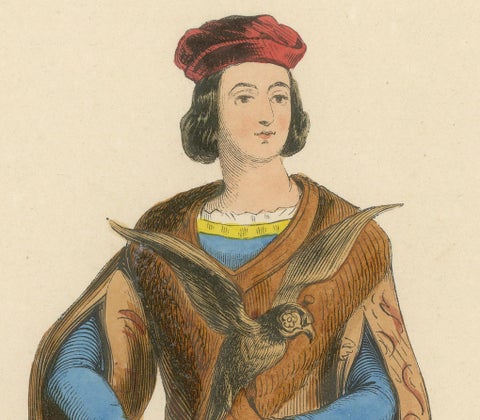 Louis IX: A Portrayal of French Royalty in Medieval Attire, Published in 1847, close-up 2