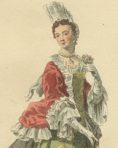 Sophia, Duchess of Brunswick and Lunenburg in Court Dress of 1700, 1757, close-up 1