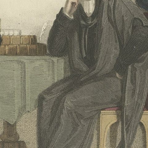 Academic Costumes; a Pensioner of Trinity Hall, a Doctor of Physics & Law, 1815, close-up 3