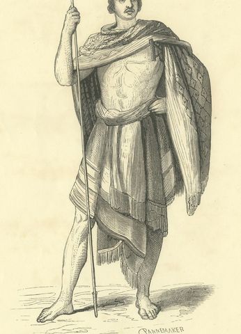 Native of the Island of Rotti, Antique Wahlen Costume Print, 1843-1844, close-up 1