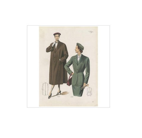 Antique Fashion Print , Published in Ladies Styles, 1951, view 4