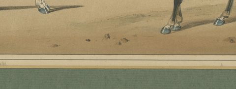 Spanish Cavalry Lithograph by José Villegas: Officers with Sabres, 1861, close-up 2