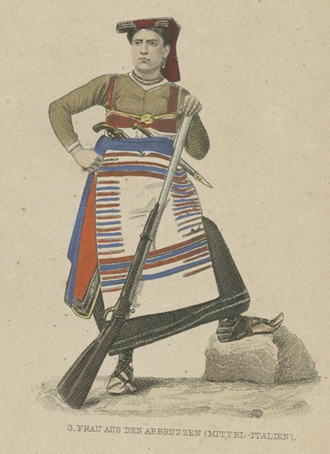 Old Costume Prints of Russia, Italy, France, Jutland, Spain, Austria, Etc., 1875, close-up 2