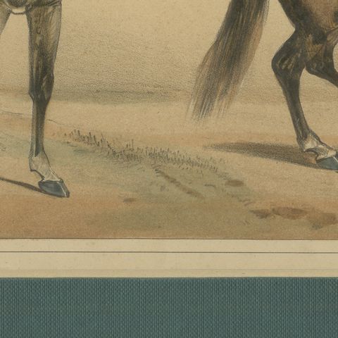 Spanish Cavalry Lithograph by José Rubio y Villegas: Cuirassier and Lancer, 1861, close-up 6
