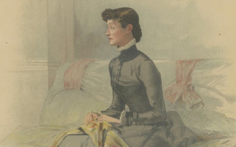 Elegant Victorian Lady Portrait, Vanity Fair Marchioness of Waterford 1883, close-up 3